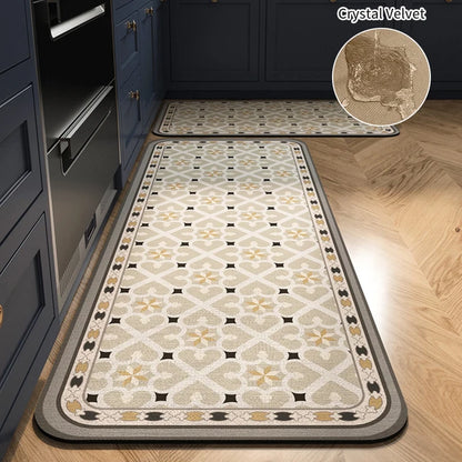 Printed Anti-Slip Kitchen Long Rug Kitchen Water Absorbent Floor Mat