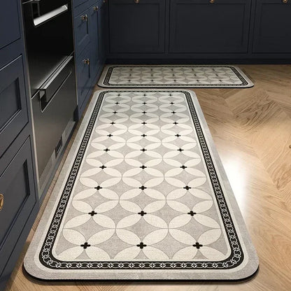 Kitchen Rug Absorbent Printed Non-slip Hallway Long Rug