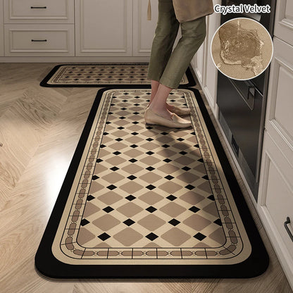 Printed Anti-Slip Kitchen Long Rug Kitchen Water Absorbent Floor Mat