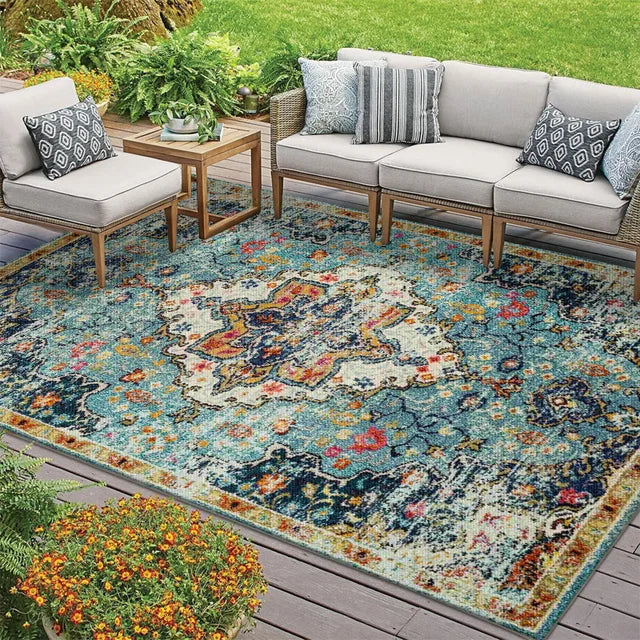 Retro Persian Carpet Large Area Outdoor Balcony American Style Rug