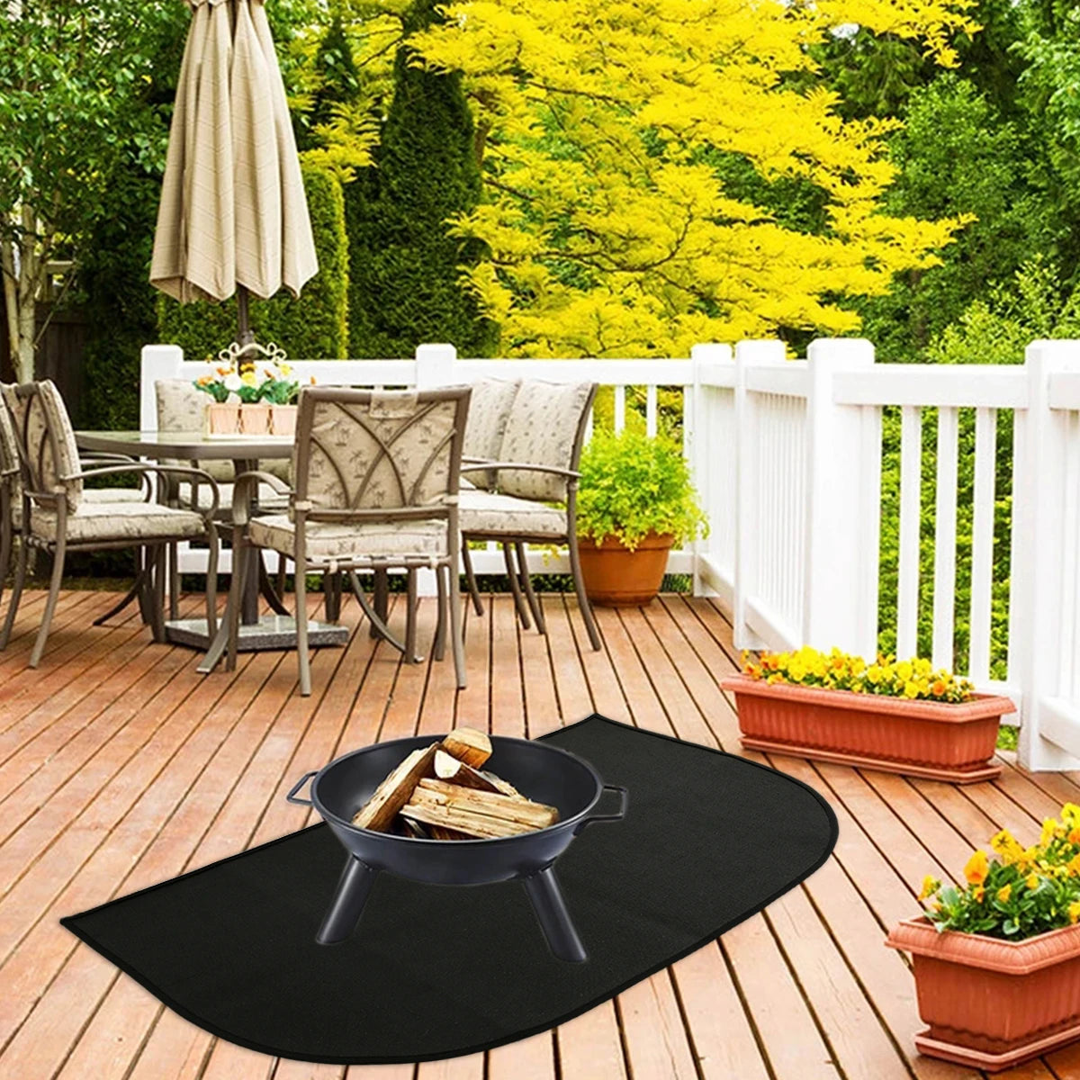 Fireproof Hearth Fire Pit Mat Half Round Fireproof Hearth Rug