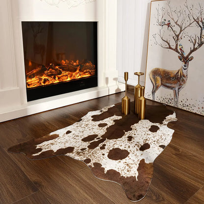 Imitation Cow Leather Area Rug Room Decor Industrial Style Modern Rug