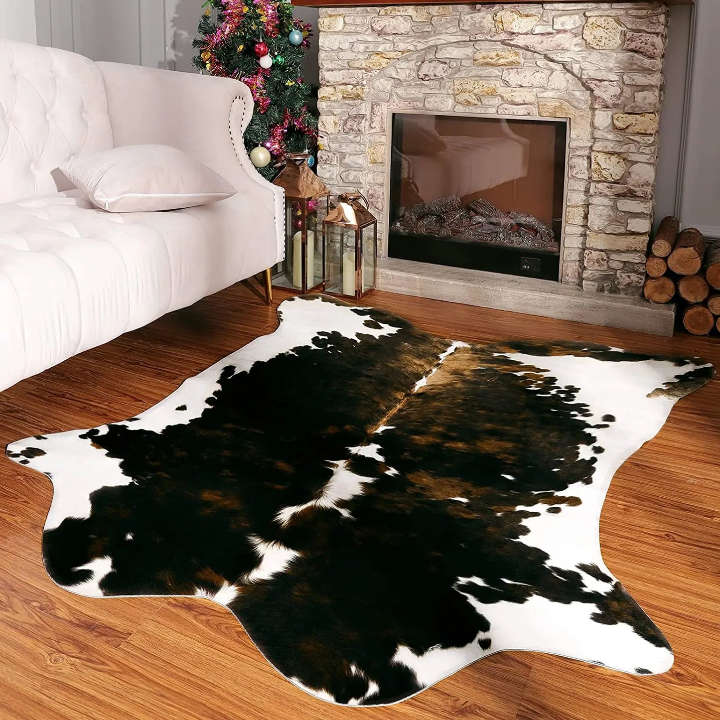 American Style Faux Fur Cowhide Rug