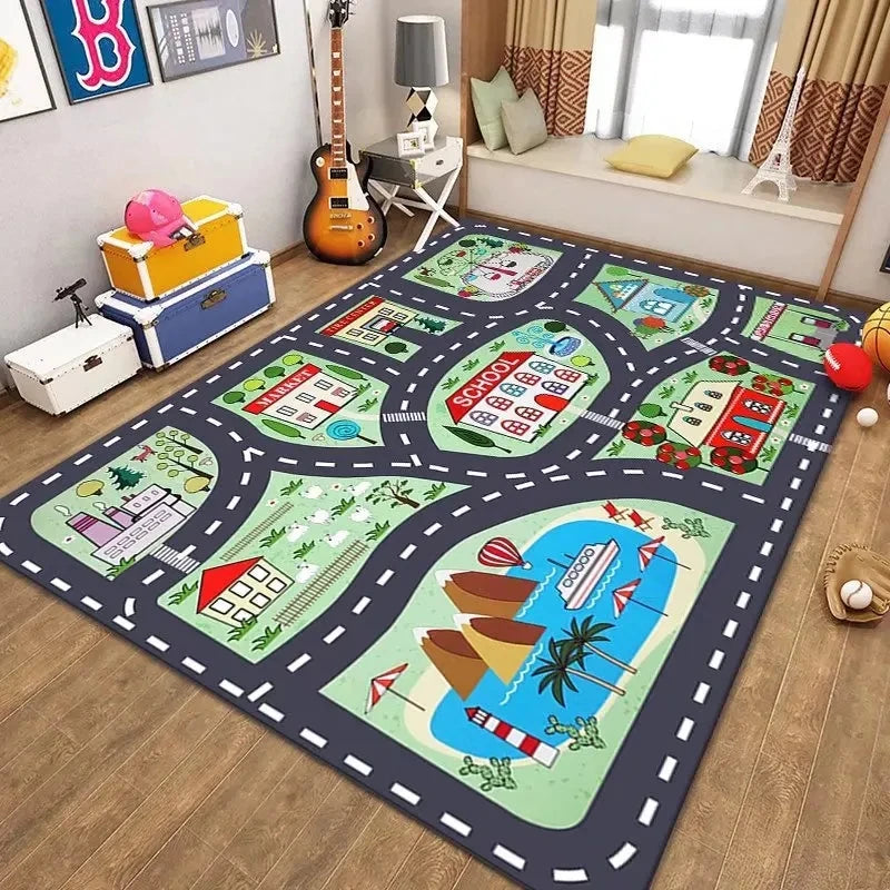 Car Park Children Crawling Carpets for Living Room Decoration Bedroom