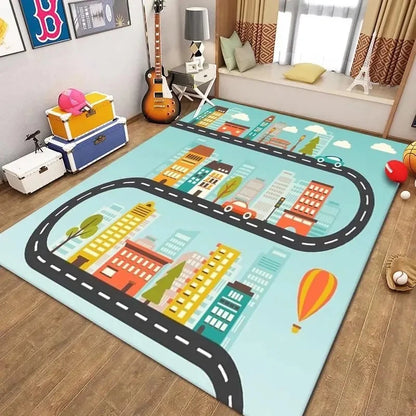 Car Park Children Crawling Carpets for Living Room Decoration Bedroom