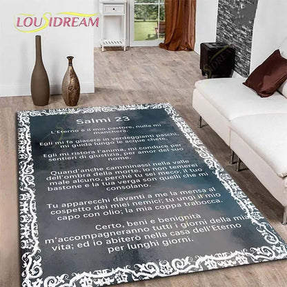 Christ Psalm 23 Carpet Christian Religious Faith Rugs for Living Room