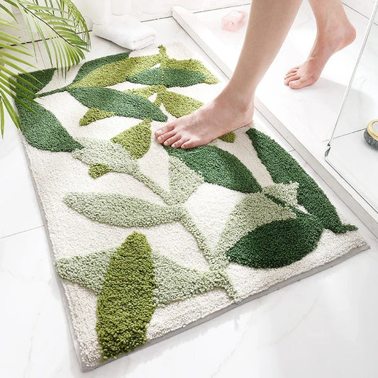 Leaf Bath Bathroom Mat Anti-slip Ultrafine Fiber Water Absorbing Mat