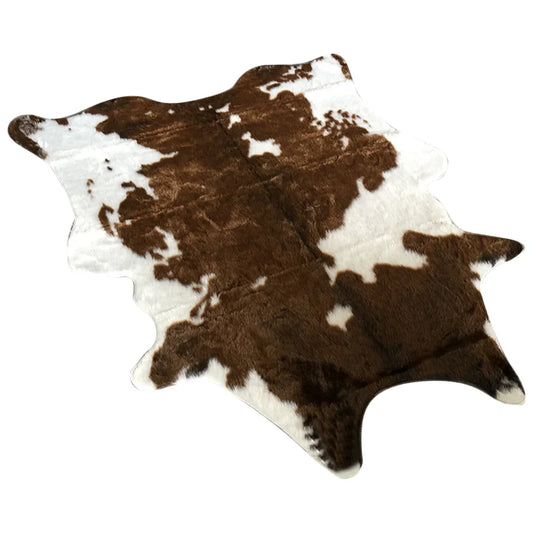 Simulated Cow Pattern Plush Rug Supple Washable Comfortable Rug