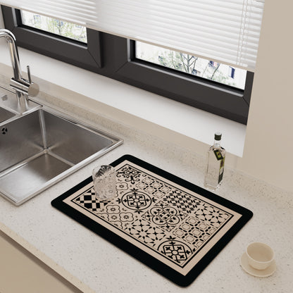 Kitchen Countertop Draining Mat – Dish Drying, Coffee Machine, Cup Mat, Absorbent & Heat Resistant