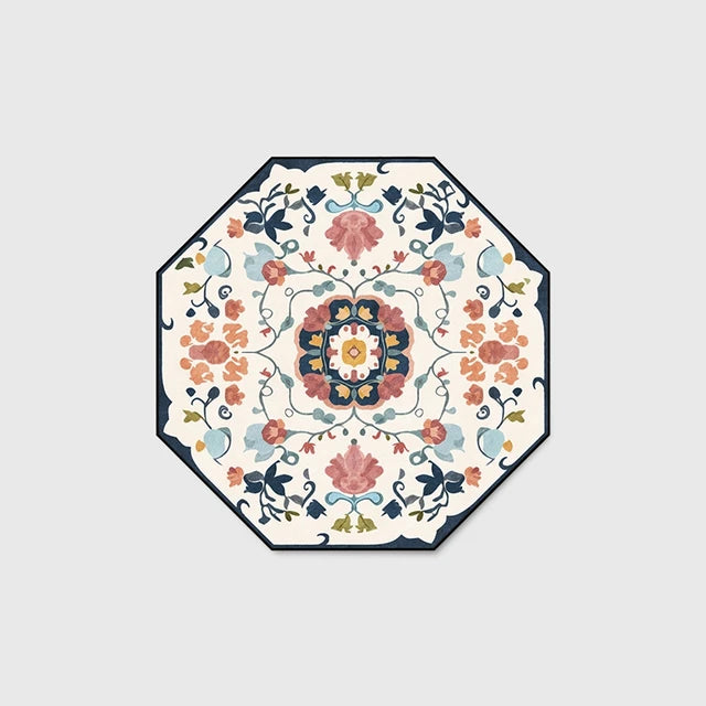 Creative Octagon Retro Elegant Rug European Pastoral Style Rug