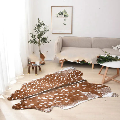 LISM Sika Deer Skin Imitation Animal Skin Pelt Rug