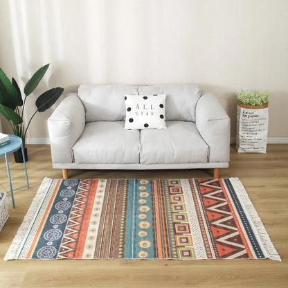 Nordic Rug for Living Room Cotton Linen Hand Woven BedroomTassel  Rug