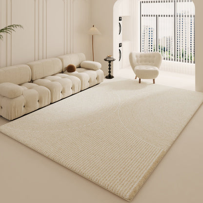 Modern Minimalist Rug – Creamy Long Fur Carpet for Living Room & Bedroom