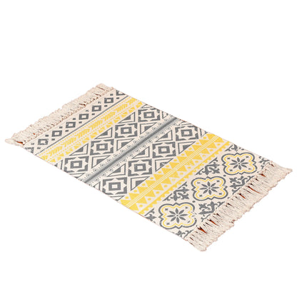 Handmade Cotton and Linen Tassel Ethnic Style Tassel Small Rug