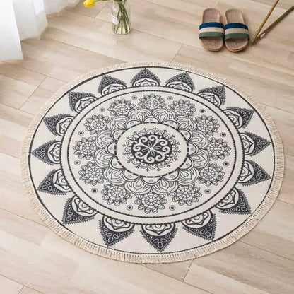 Mandala Round Nordic Bohemian Area Rugs Cotton Linen Tassels Rugs