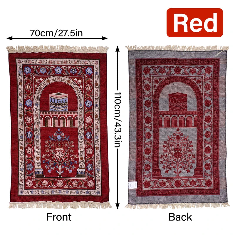 Muslim Prayer Rug Chenille Blanket Worship Islamic Blanket Carpet