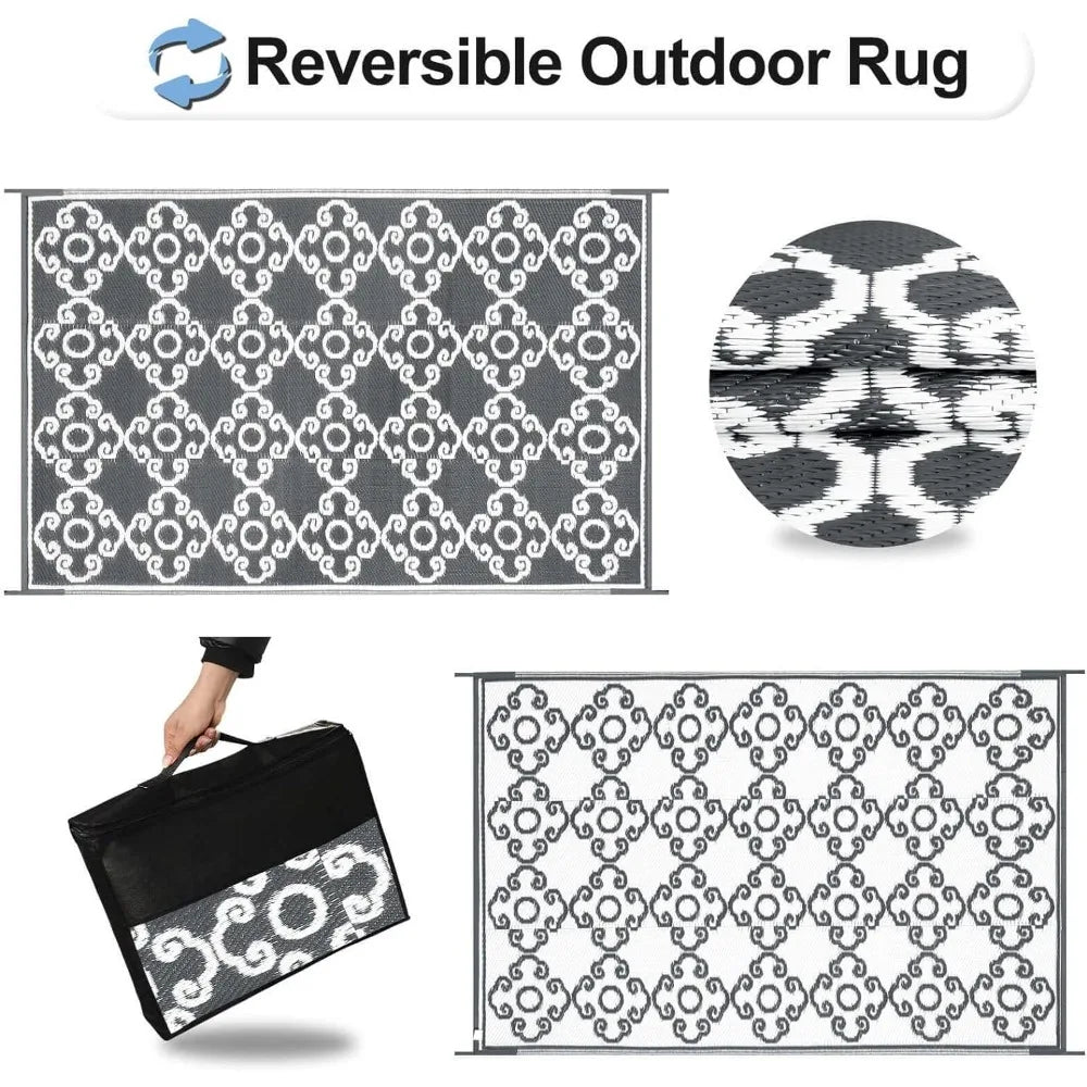 Outdoor Reversible Rug 9x12 Ft Outside Plastic Area Rug