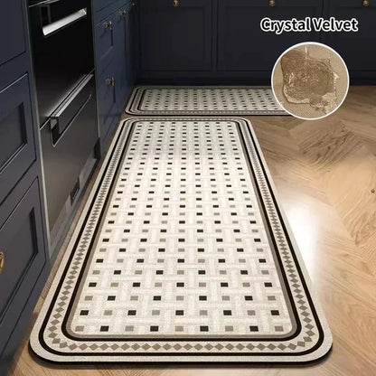 Kitchen Rug Absorbent Printed Non-slip Hallway Long Rug