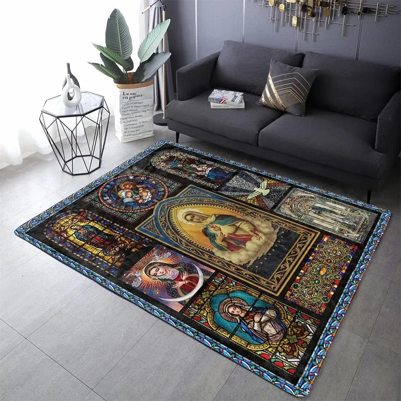 Jesus Christ Carpet Rug Church Mary Christian Religious Faith Carpet