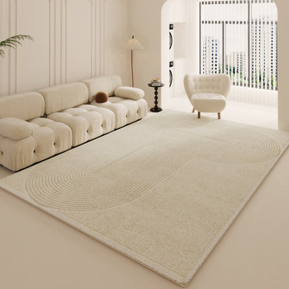 Modern Minimalist Rug – Creamy Long Fur Carpet for Living Room & Bedroom