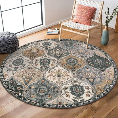 Bohemian Round Carpet for Living Room Anti Slip Super Soft Area Rug