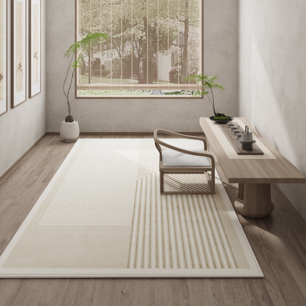 Modern Cream Loop-Pile Carpet – Full-Coverage Non-Slip Rug