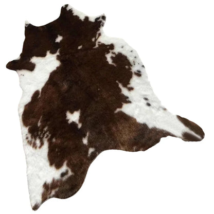 Simulated Cow Pattern Plush Rug Supple Washable Comfortable Rug