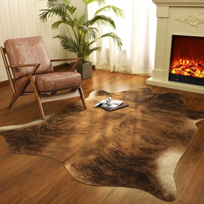 Premium Cow Retro Cow Hide Rug Animal Ultra-Thin Faux Cowhide Rug