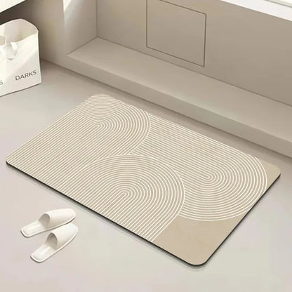 Geometric Diatomite Non-Slip Super Absorbent Bathroom Mat