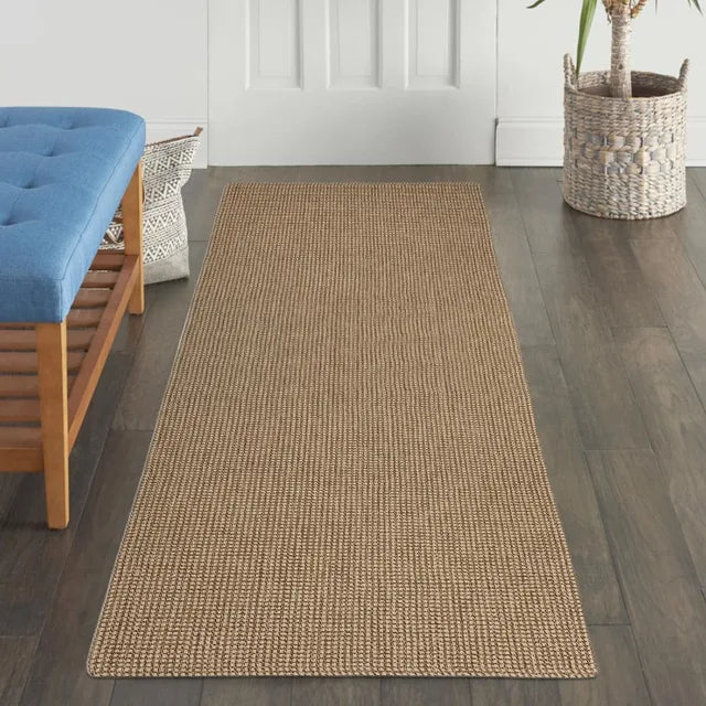 Boho 4x6 ft Washable Area Rug Natural Rubber Backed Living Room Rug