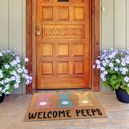 Easter Doormat Easter Eggs Rabbit Entryway Front Porch Rug