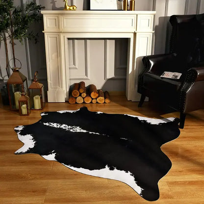 Imitation Cow Leather Area Rug Room Decor Industrial Style Modern Rug