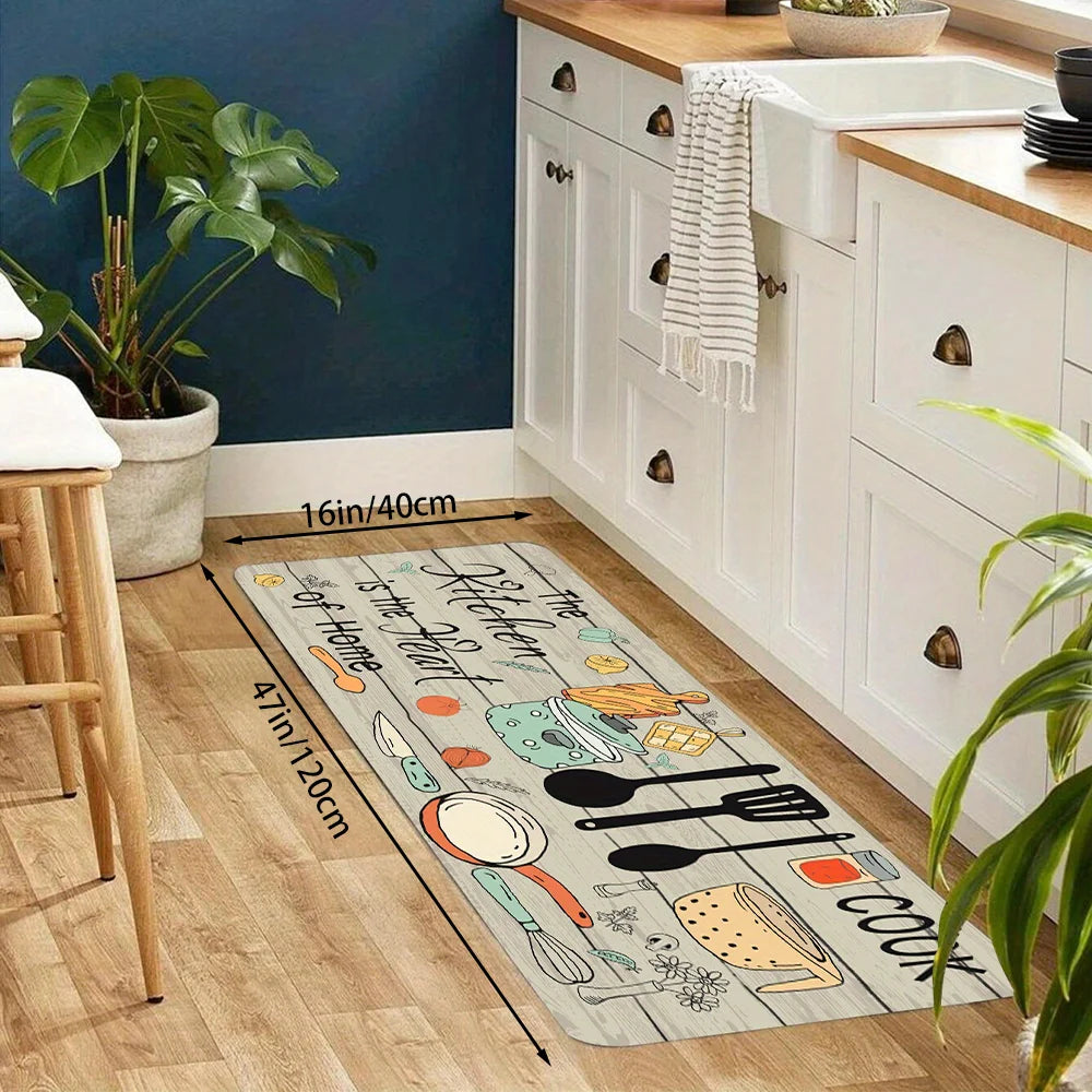 Cartoon knife and fork kitchen waterproof door home decoration Rug