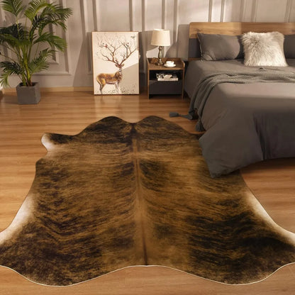 Premium Cow Retro Cow Hide Rug Animal Ultra-Thin Faux Cowhide Rug