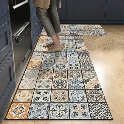 Kitchen Rug Absorbent Printed Non-slip Hallway Long Rug