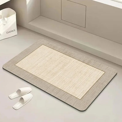 Geometric Diatomite Non-Slip Super Absorbent Bathroom Mat