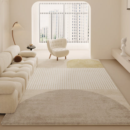 Modern Minimalist Rug – Creamy Long Fur Carpet for Living Room & Bedroom