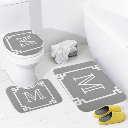 3pcs Letters and wreaths home bathroom anti-slip floor mat