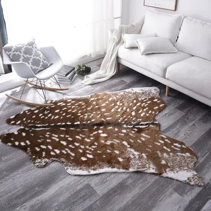 LISM Sika Deer Skin Imitation Animal Skin Pelt Rug