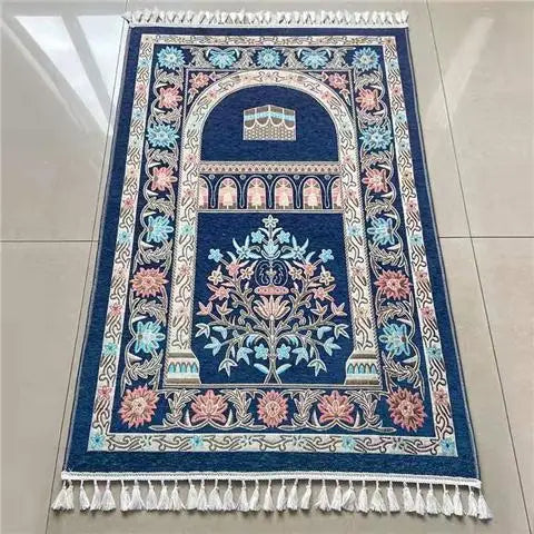 Muslim Carpet Worship Blanket Chenille Middle East Islam Eid Mat