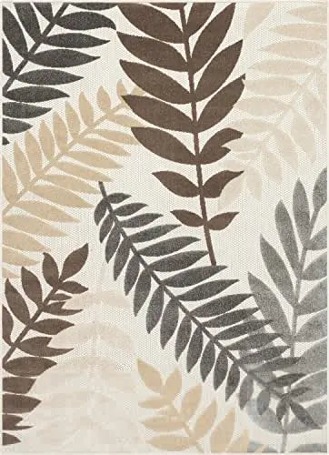 Modern Tropical Leaves Carpet for Patio Non-slip Decoration Rug