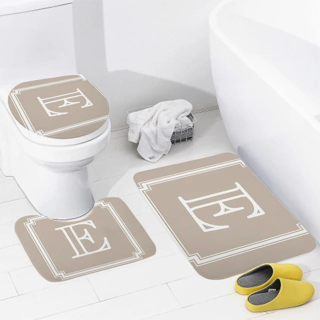 3pcs Letters and wreaths home bathroom anti-slip floor mat