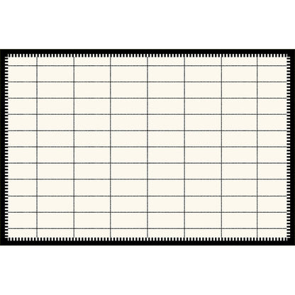 French-Style Luxury Black & White Rug – Elegant Living Room Carpet
