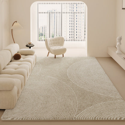 Modern Minimalist Rug – Creamy Long Fur Carpet for Living Room & Bedroom