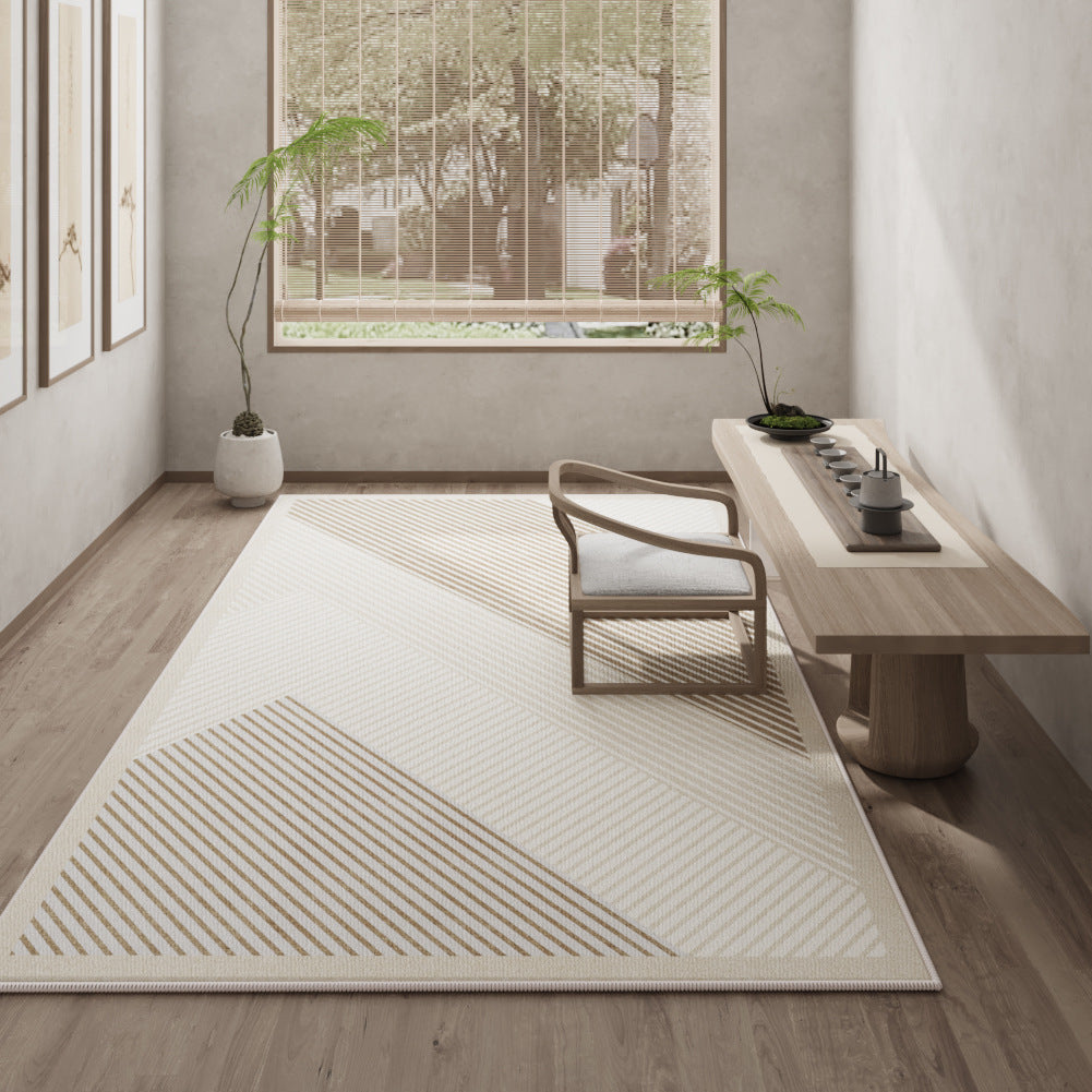 Modern Cream Loop-Pile Carpet – Full-Coverage Non-Slip Rug