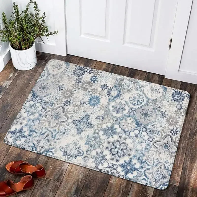 Floral Boho Floor Door Mat Non Slip Bathroom Kitchen Area Rug