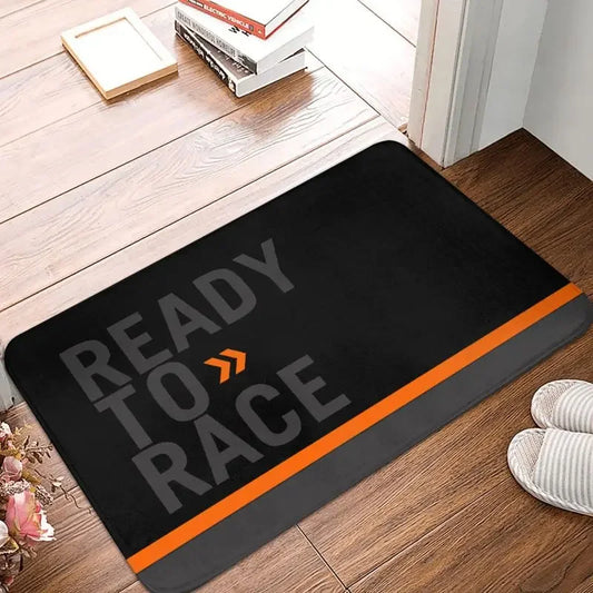 Ready To Race Front Door Entrance Mat Indoor Motorcycle Rider Rug