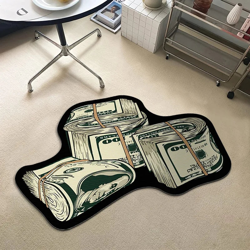 Money Cash Door Mat Creative Bath Mat Livingroom Floor Carpet