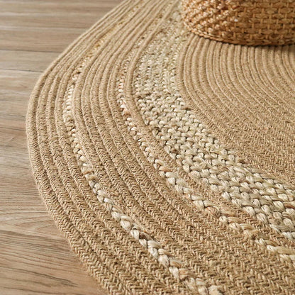 Natural Jute Hand Woven Rug Home Decoration Soft Wear Resistant Rug