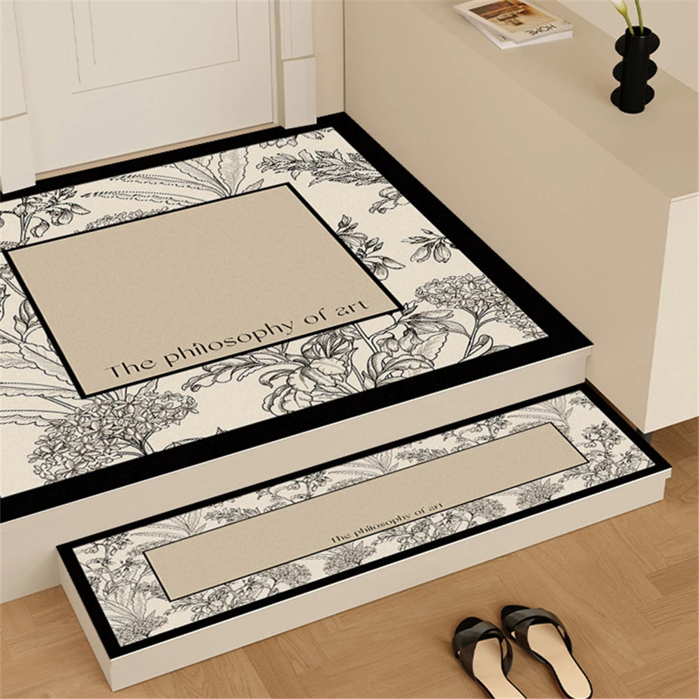 Rubber Luxury Print Stair Tread Mats Anti-slip Rug